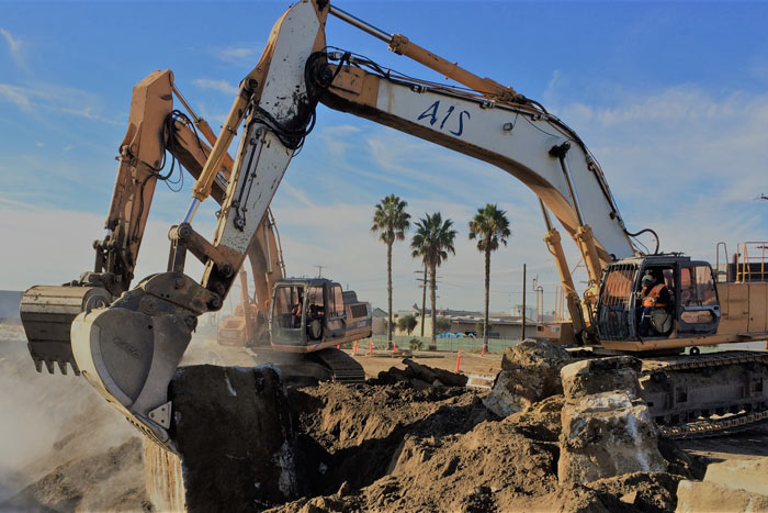 construction equipment on site